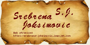 Srebrena Joksimović vizit kartica